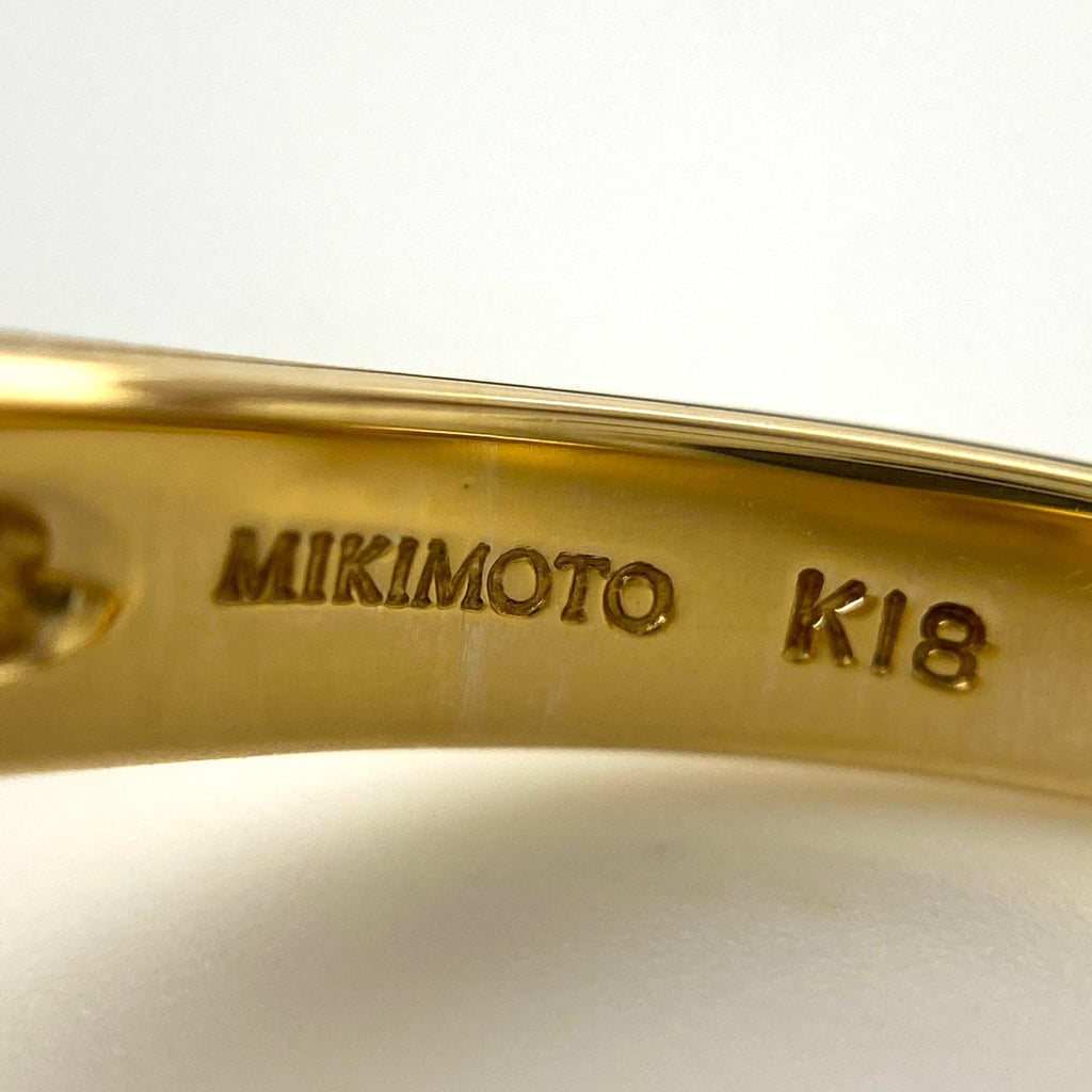 ミキモト メレダイヤ デザインリング YG イエローゴールド 指輪 リング 9号 K18 ダイヤモンド レディース 【中古】brjwl
