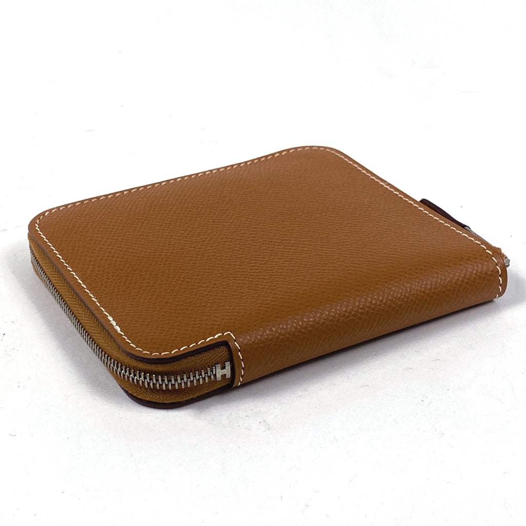 エルメス 二つ折り財布 ラウンドファスナー 二つ折り財布 レザー ゴールド □K レディース 【中古】brbag