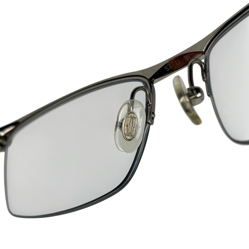 カルティエ ロゴ メガネ ウッドテンプル 眼鏡 メタル ブラウン レディース 【中古】brbag