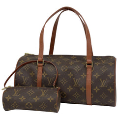 ルイ・ヴィトン パピヨン 30 バレルバッグ 筒型 旧旧型 ハンドバッグ モノグラム ブラウン M51365 レディース 【中古】brbag