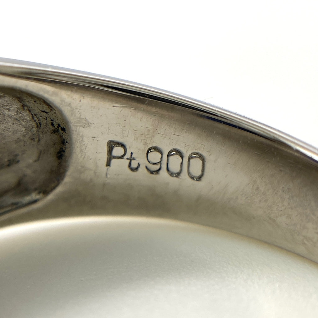 サファイア デザインリング プラチナ メレダイヤ 指輪 リング 9号 Pt900 サファイア ダイヤモンド レディース 【中古】nbjwl