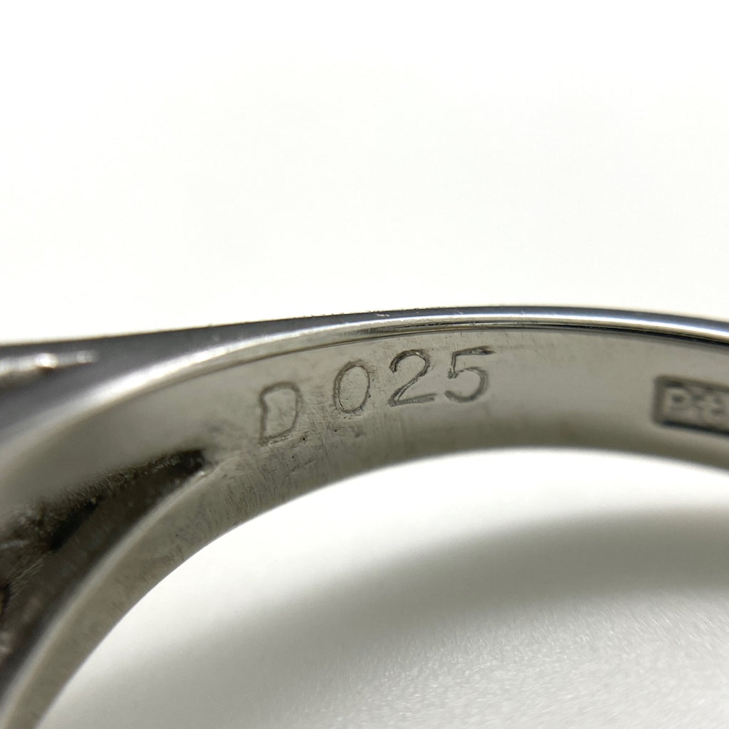 エメラルド デザインリング プラチナ 指輪 メレダイヤ リング 12号 Pt900 エメラルド ダイヤモンド レディース 【中古】nbjwl