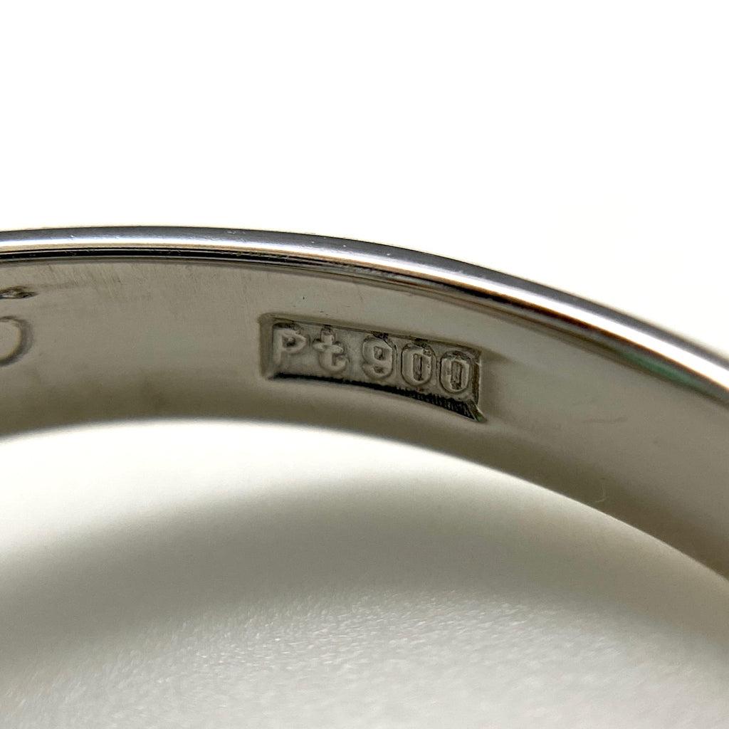 エメラルド デザインリング プラチナ 指輪 メレダイヤ リング 12号 Pt900 エメラルド ダイヤモンド レディース 【中古】nbjwl