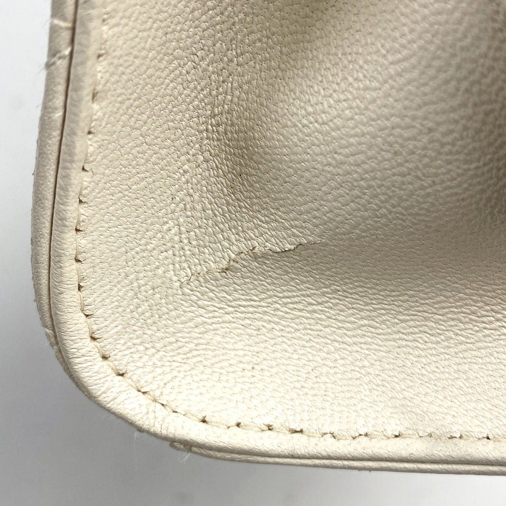 クリスチャンディオール カナージュ ハンドバッグ レザー アイボリー レディース 【中古】brbag