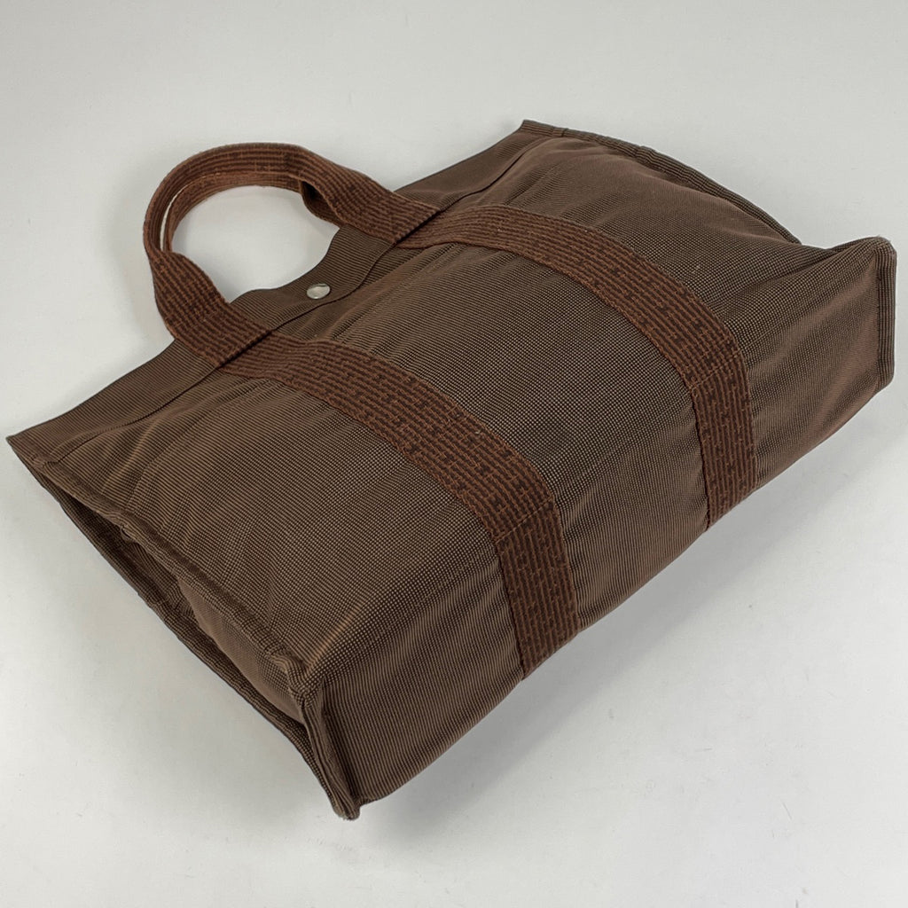 エルメス エールライン トート MM ハンドバッグ トートバッグ ナイロンキャンバス ブラウン レディース 【中古】brbag