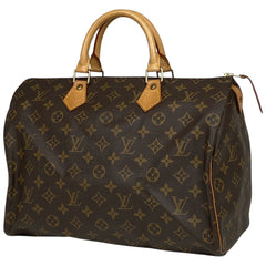 ルイ・ヴィトン スピーディ 35 ボストンバッグ 通勤 ハンドバッグ モノグラム ブラウン M41524 レディース 【中古】brbag