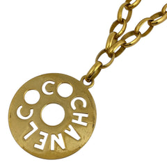 シャネル ロゴ チェーン ネックレス ラウンドモチーフ チェーンベルト ネックレス GP ゴールド レディース 【中古】bracc