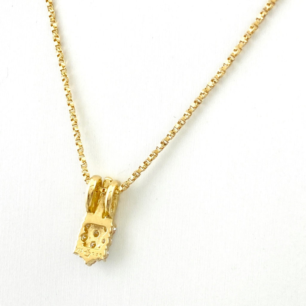 星の砂 メレダイヤ デザインネックレス YG イエローゴールド ペンダント ネックレス K18 ダイヤモンド レディース 【中古】brjwl
