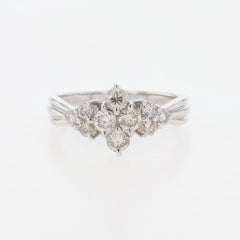 メレダイヤ デザインリング プラチナ 指輪 リング 16号 Pt900 ダイヤモンド レディース 【中古】nbjwl