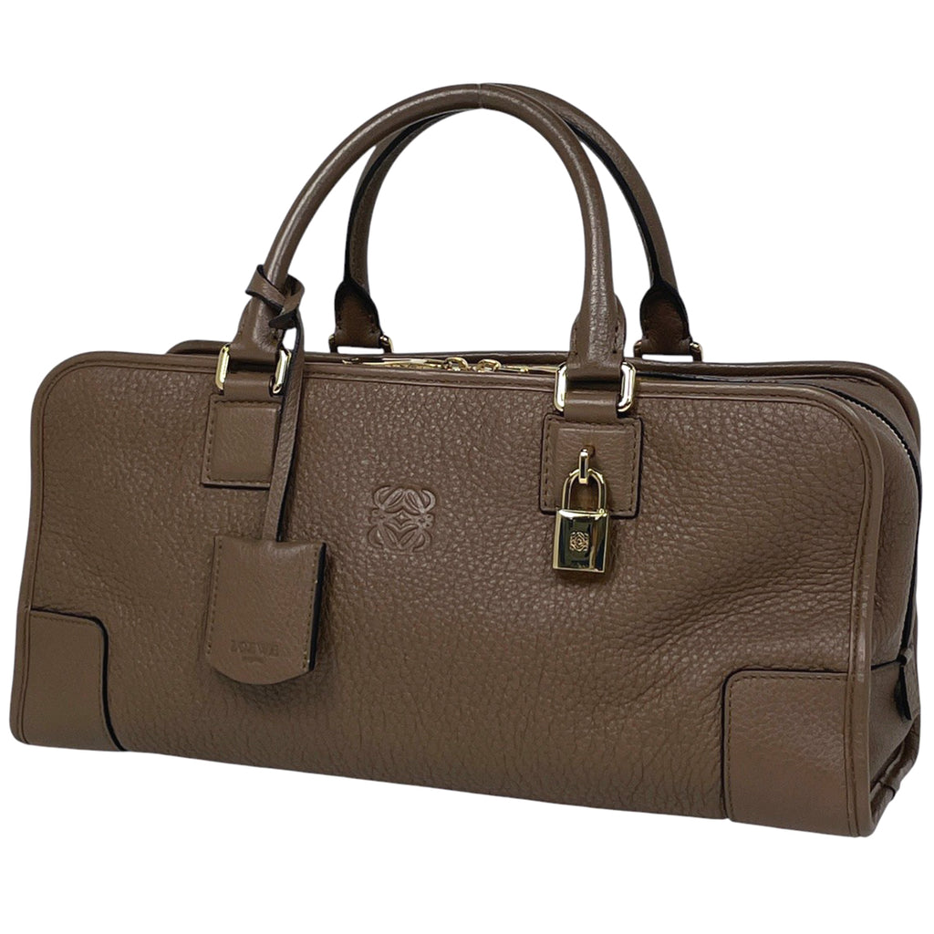 ロエベ アマソナ 36 アナグラム ハンドバッグ レザー ブラウン レディース 【中古】brbag