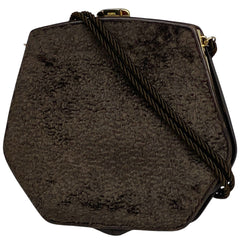 フェンディ ロゴ ショルダーバッグ 斜め掛け がま口 ショルダーバッグ ウール ブラウン レディース 【中古】brbag