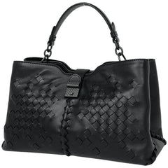 ボッテガヴェネタ イントレチャート ハンドバッグ 手提げ ナッパ ハンドバッグ レザー ブラック レディース 【中古】brbag