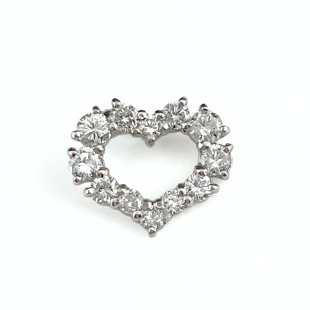 ハートモチーフ ペンダントトップ プラチナ メレダイヤ ペンダントトップ Pt1000 ダイヤモンド レディース 【中古】nbjwl