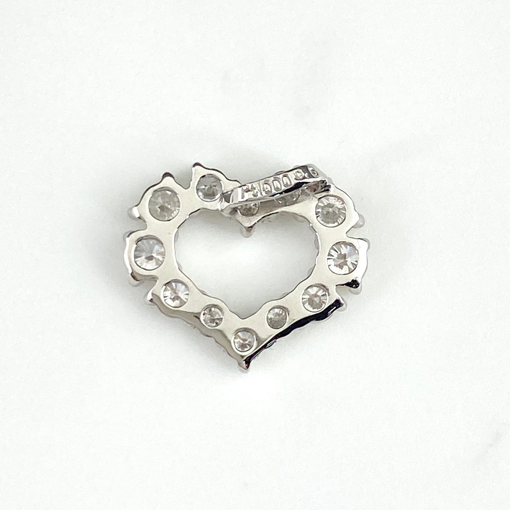 ハートモチーフ ペンダントトップ プラチナ メレダイヤ ペンダントトップ Pt1000 ダイヤモンド レディース 【中古】nbjwl
