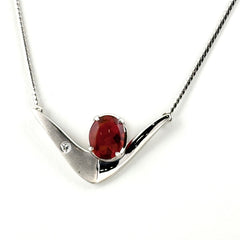 ファイアオパール デザインネックレス プラチナ ペンダント メレダイヤ ネックレス Pt900 Pt850 ファイアオパール レディース ノンブランドジュエリー 【中古】nbjwl