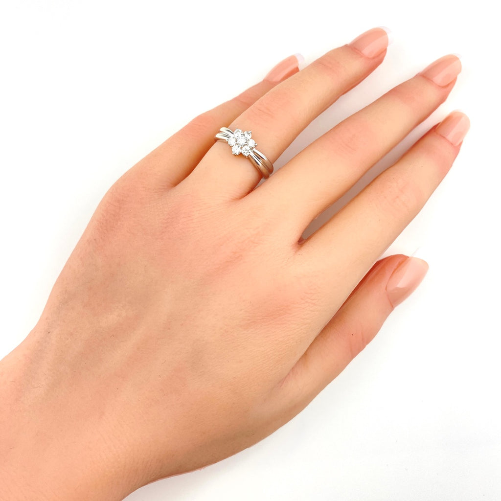 メレダイヤ デザインリング プラチナ 指輪 リング 12号 Pt900 ダイヤモンド レディース 【中古】nbjwl