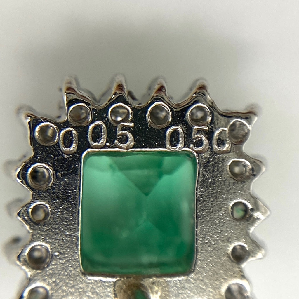 エメラルド デザインピアス プラチナ メレダイヤ ピアス Pt900 エメラルド ダイヤモンド レディース 【中古】nbjwl