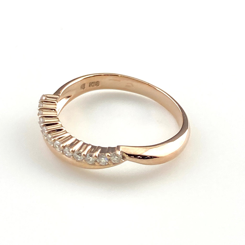 メレダイヤ デザインリング PG ピンクゴールド 指輪 リング 10号 K18 ダイヤモンド ボーイズ 【中古】nbjwl