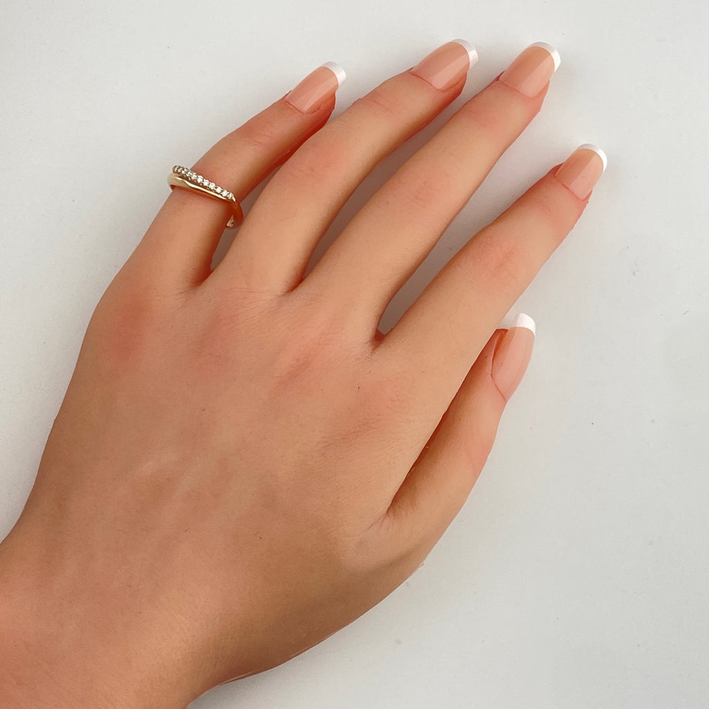 メレダイヤ デザインリング PG ピンクゴールド 指輪 リング 10号 K18 ダイヤモンド ボーイズ 【中古】nbjwl