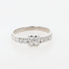 メレダイヤ デザインリング プラチナ 指輪 リング 15号 Pt900 ダイヤモンド レディース 【中古】nbjwl