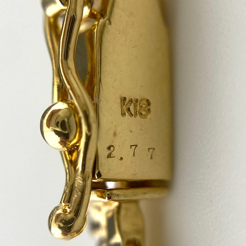 メレダイヤ デザインブレスレット YG イエローゴールド 腕輪 ブレスレット K18 ダイヤモンド レディース 【中古】nbjwl
