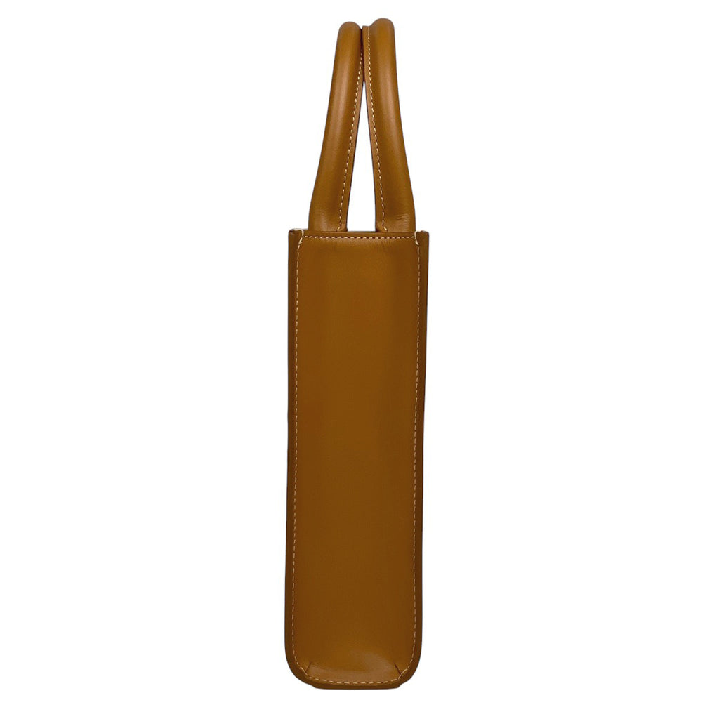 セリーヌ ミニ バーティカル カバ 2WAY ショルダーバッグ ハンドバッグ キャンバス アイボリー ブラウン レディース 【中古】brbag