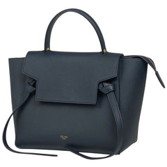 セリーヌ マイクロ ベルトバッグ 2WAY ショルダーバッグ ハンドバッグ レザー ネイビー レディース 【中古】brbag