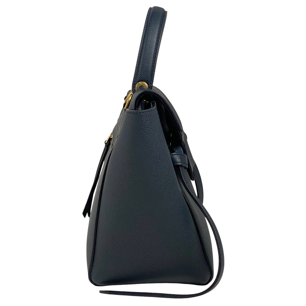 セリーヌ マイクロ ベルトバッグ 2WAY ショルダーバッグ ハンドバッグ レザー ネイビー レディース 【中古】brbag