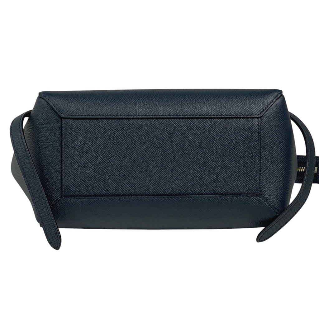 セリーヌ マイクロ ベルトバッグ 2WAY ショルダーバッグ ハンドバッグ レザー ネイビー レディース 【中古】brbag