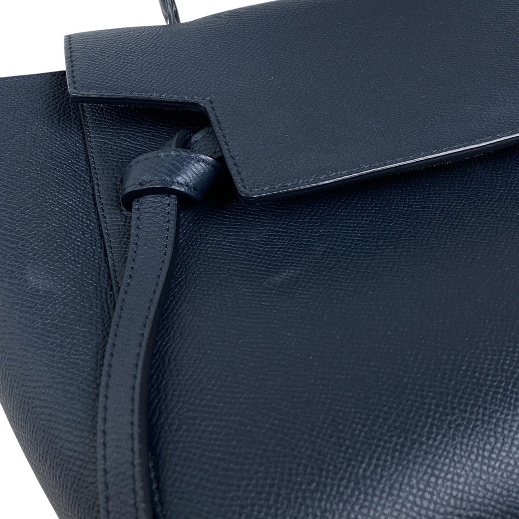 セリーヌ マイクロ ベルトバッグ 2WAY ショルダーバッグ ハンドバッグ レザー ネイビー レディース 【中古】brbag
