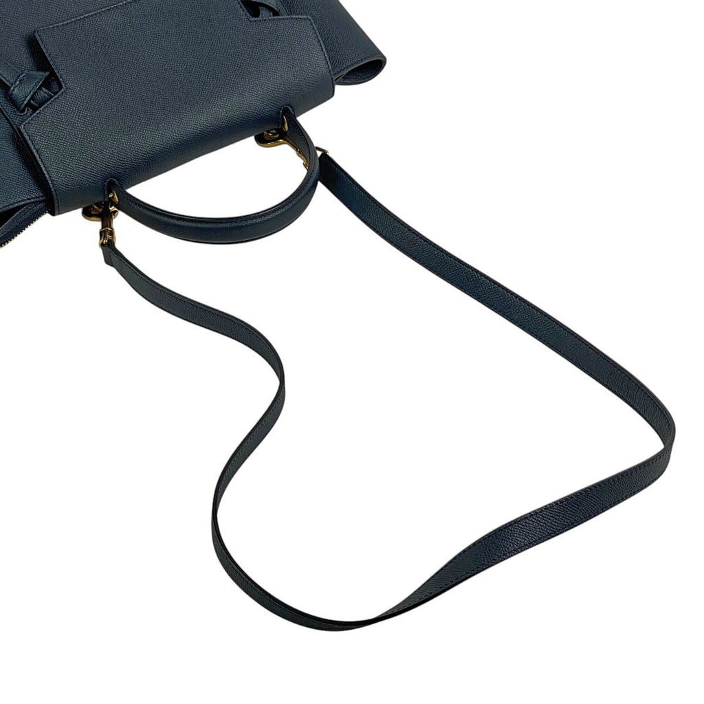 セリーヌ マイクロ ベルトバッグ 2WAY ショルダーバッグ ハンドバッグ レザー ネイビー レディース 【中古】brbag