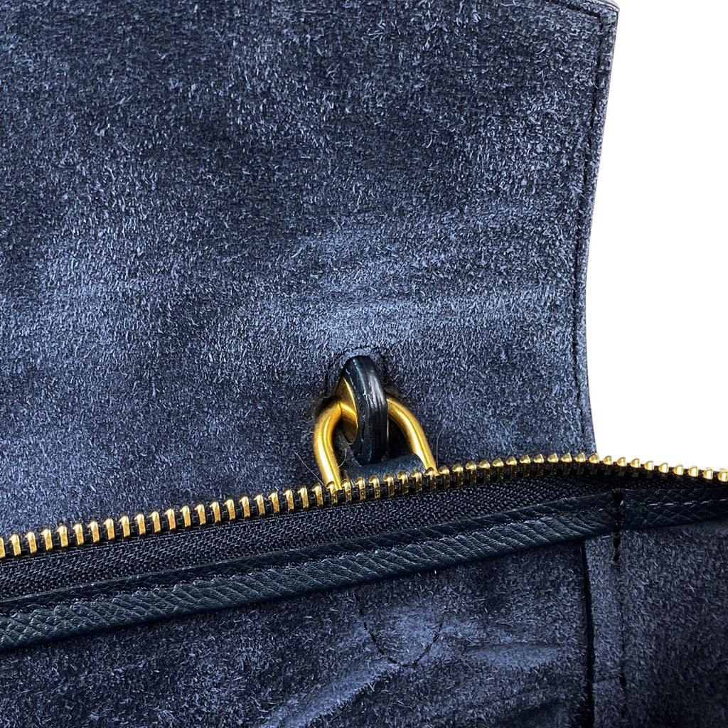 セリーヌ マイクロ ベルトバッグ 2WAY ショルダーバッグ ハンドバッグ レザー ネイビー レディース 【中古】brbag