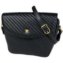 セリーヌ トリオンフ ショルダーバッグ 斜め掛け ショルダーバッグ レザー ブラック レディース 【中古】brbag
