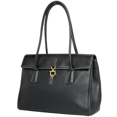 サルヴァトーレフェラガモ ガンチーニ ハンドバッグ トートバッグ ハンドバッグ レザー ブラック 3387 レディース 【中古】brbag