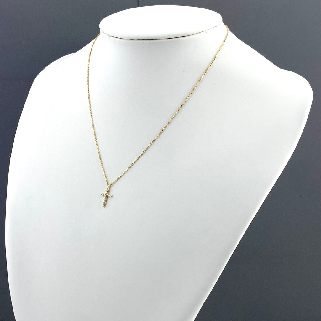 メレダイヤ デザインネックレス YG イエローゴールド ペンダント ネックレス K18 ダイヤモンド レディース 【中古】nbjwl