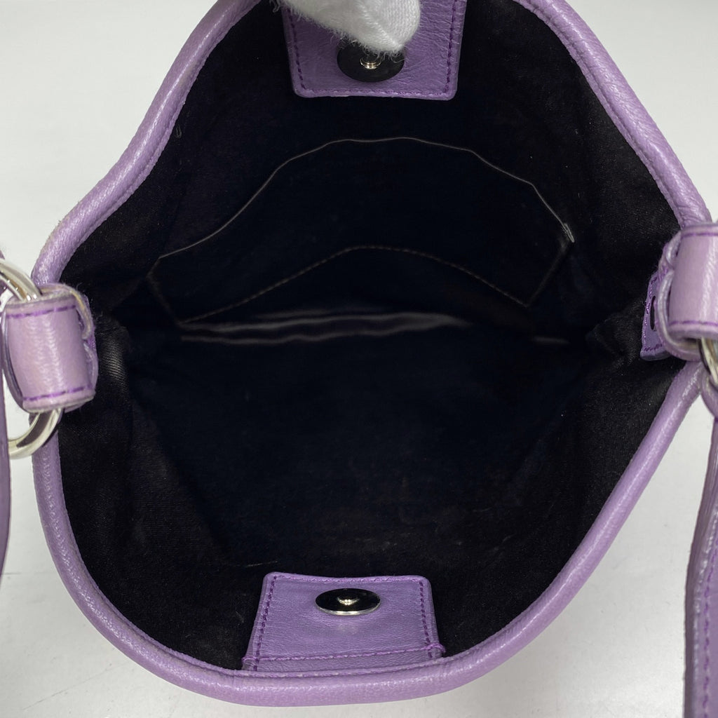 イヴ・サンローラン ロゴ ショルダーバッグ YSL 斜め掛け ショルダーバッグ キャンバス パープル レディース 【中古】brbag