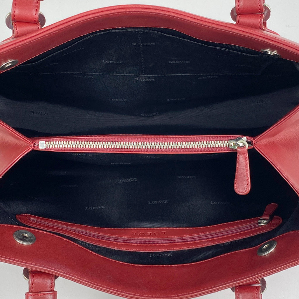 ロエベ カモッシオ ハンドバッグ アナグラム ハンドバッグ レザー レッド レディース 【中古】brbag