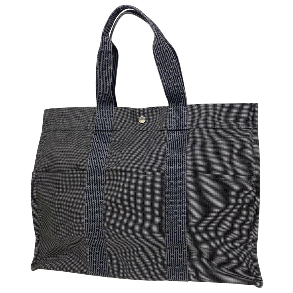 エルメス エールライン GM 肩掛け ハンドバッグ トートバッグ ナイロンキャンバス グレー レディース 【中古】brbag