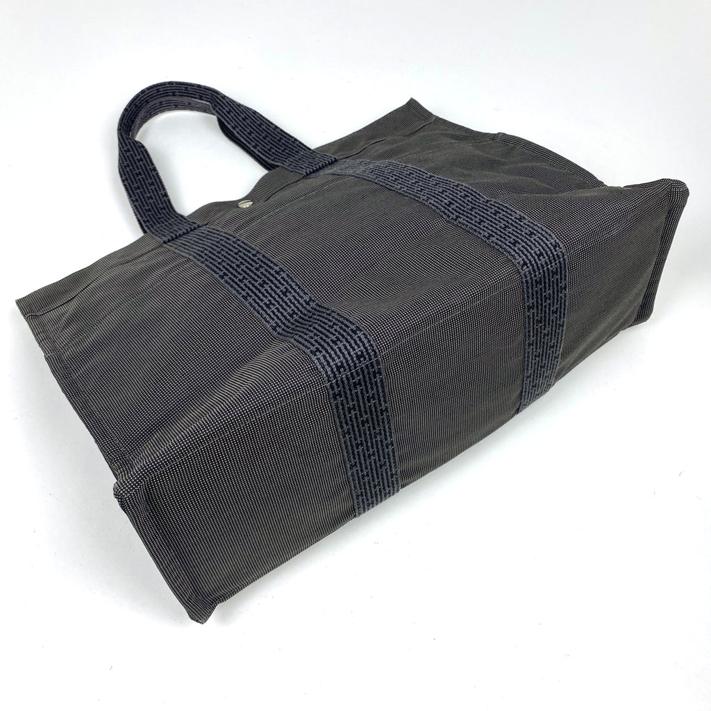 エルメス エールライン GM 肩掛け ハンドバッグ トートバッグ ナイロンキャンバス グレー レディース 【中古】brbag