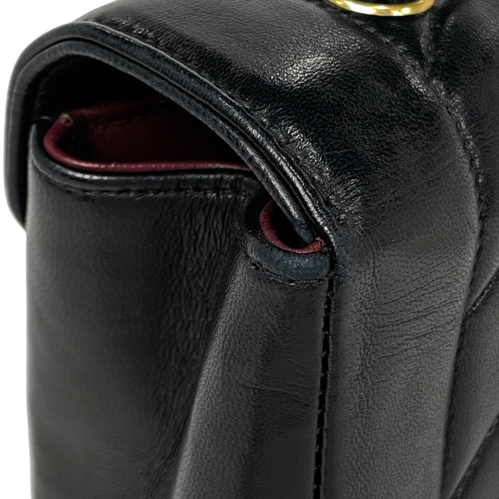 シャネル ココマーク ショルダーバッグ Vステッチ ショルダーバッグ レザー ブラック レディース 【中古】brbag