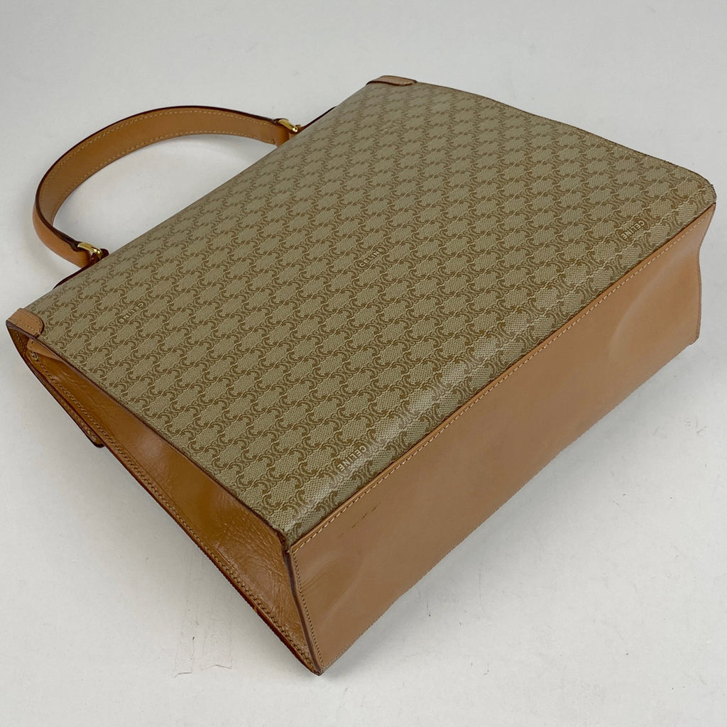 セリーヌ マカダム柄 ハンドバッグ ハンドバッグ コーティングキャンバス ベージュ レディース 【中古】brbag