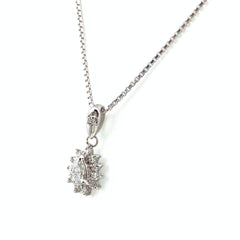 ダイヤモンド デザインネックレス プラチナ ペンダント メレダイヤ ネックレス Pt900 Pt850 ダイヤモンド レディース 【中古】nbjwl