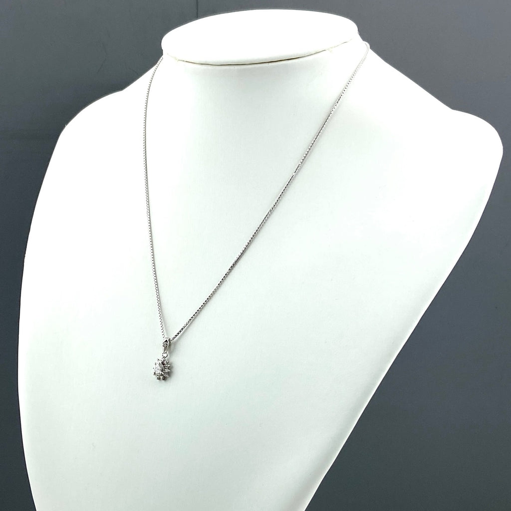 ダイヤモンド デザインネックレス プラチナ ペンダント メレダイヤ ネックレス Pt900 Pt850 ダイヤモンド レディース 【中古】nbjwl