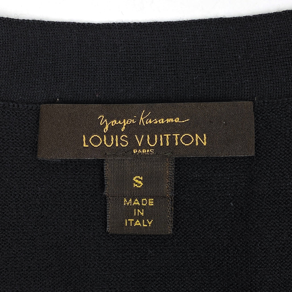 ルイ・ヴィトン ロゴボタン Vネック カーディガン LV 長袖 トップス カーディガン ウール ブラック レディース 【中古】brapp