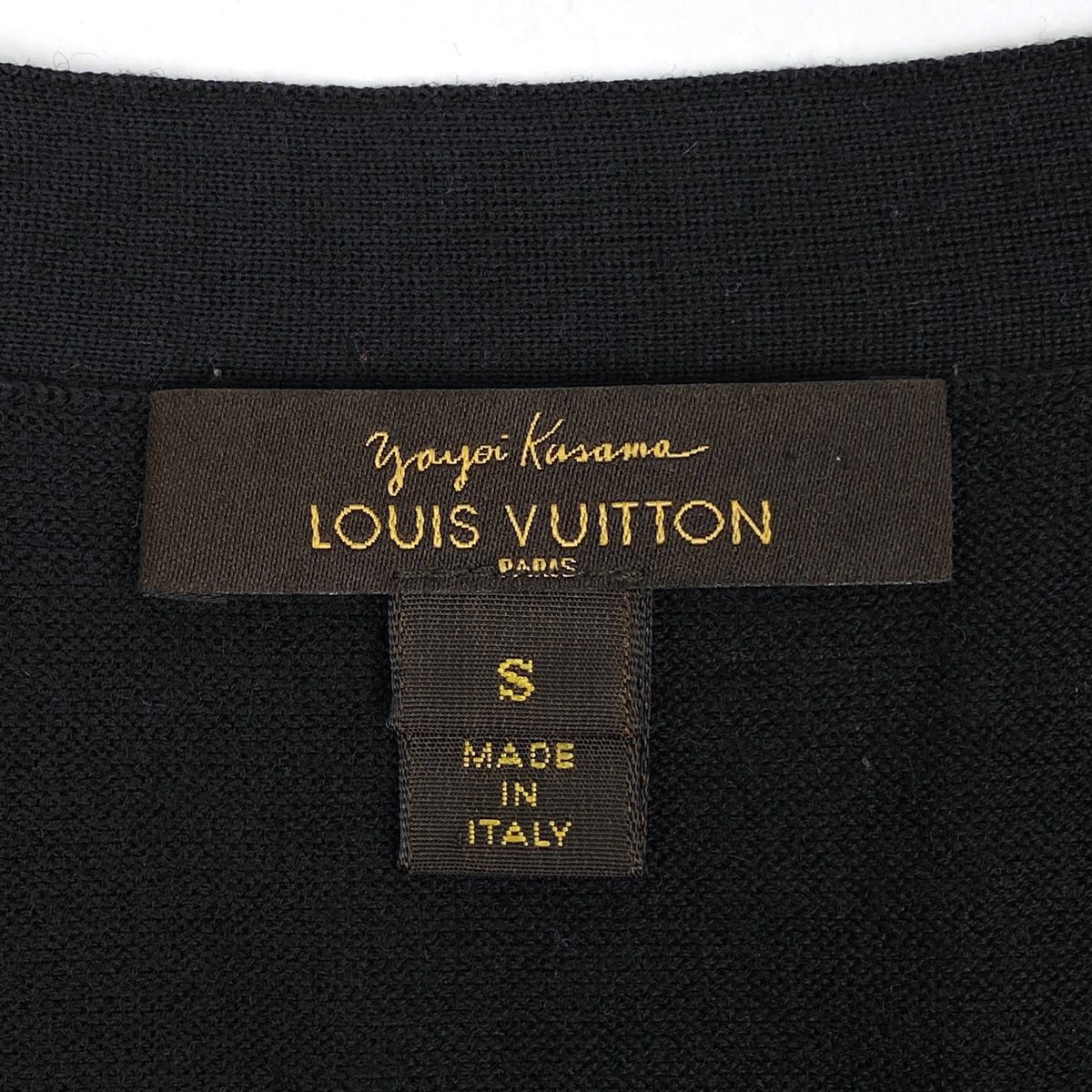 本物保証☆美品！LOUISVUITTON☆ルイヴィトンゴールドロゴカーディガンS バイセル公式】ルイ・ヴィトン ロゴボタン Vネック カーディガン LV