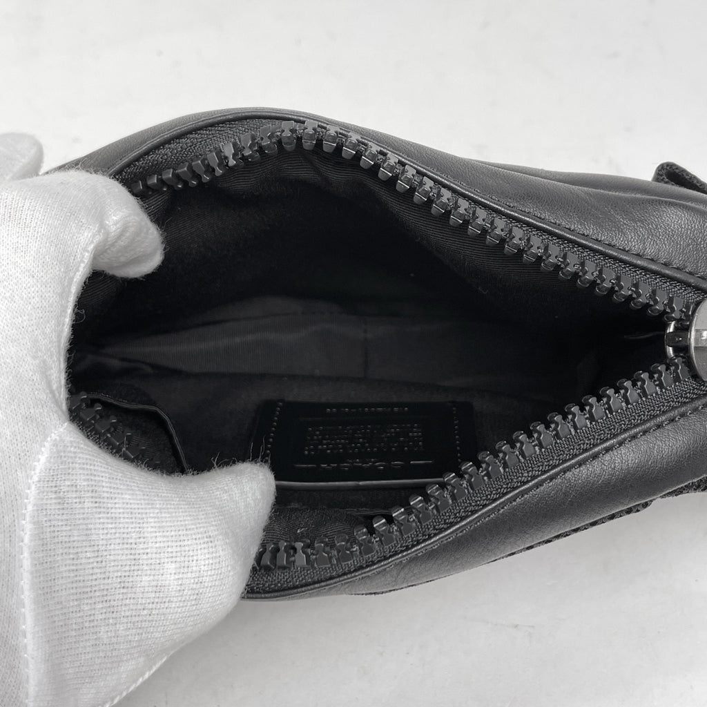 コーチ ミニ エッジ ベルト バッグ ウエストポーチ ロゴ ボディバッグ レザー ブラック 6786 メンズ 【中古】brbag