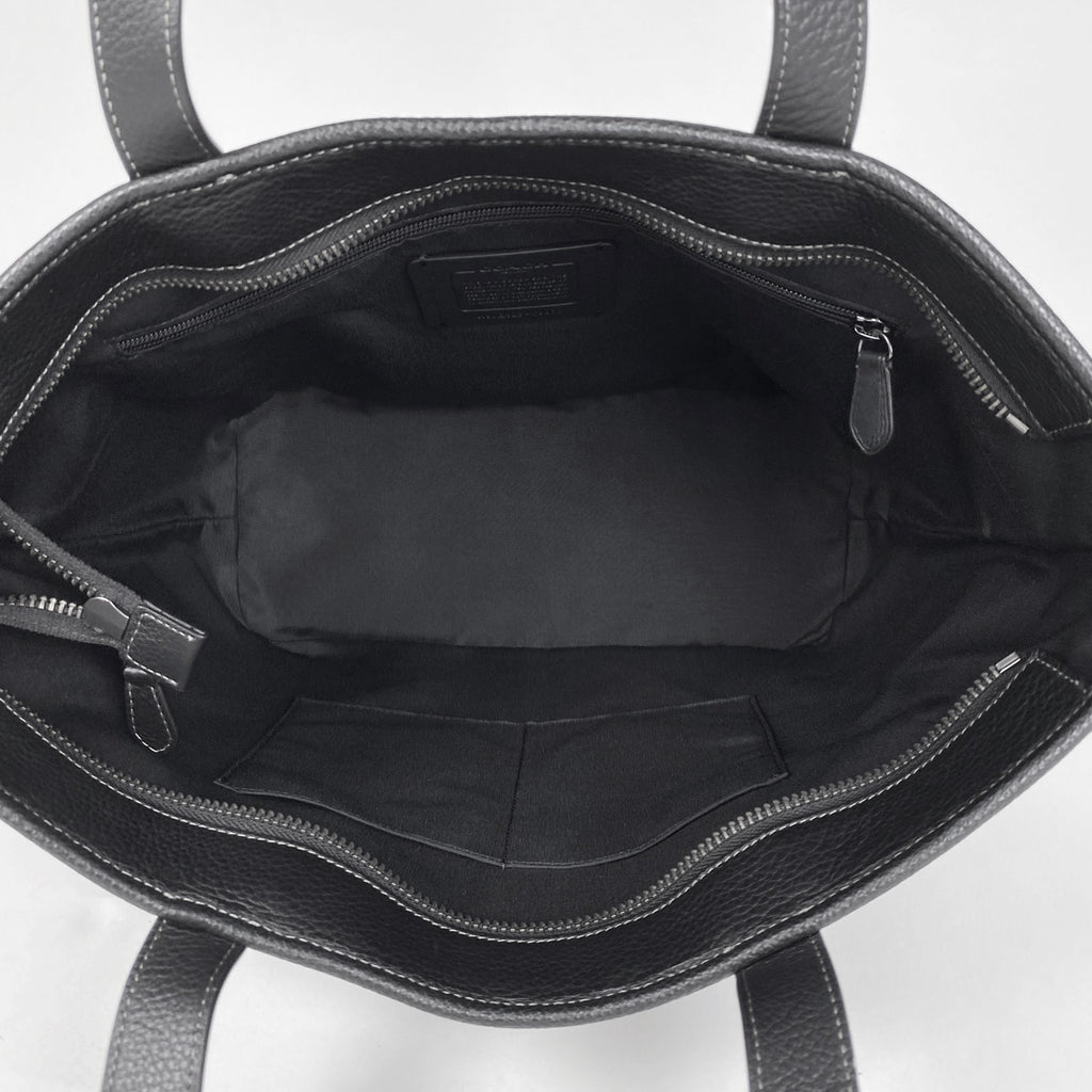 コーチ サリバン トート ショルダーバッグ 肩掛け ロゴ トートバッグ レザー ブラック C9876 メンズ 【中古】brbag