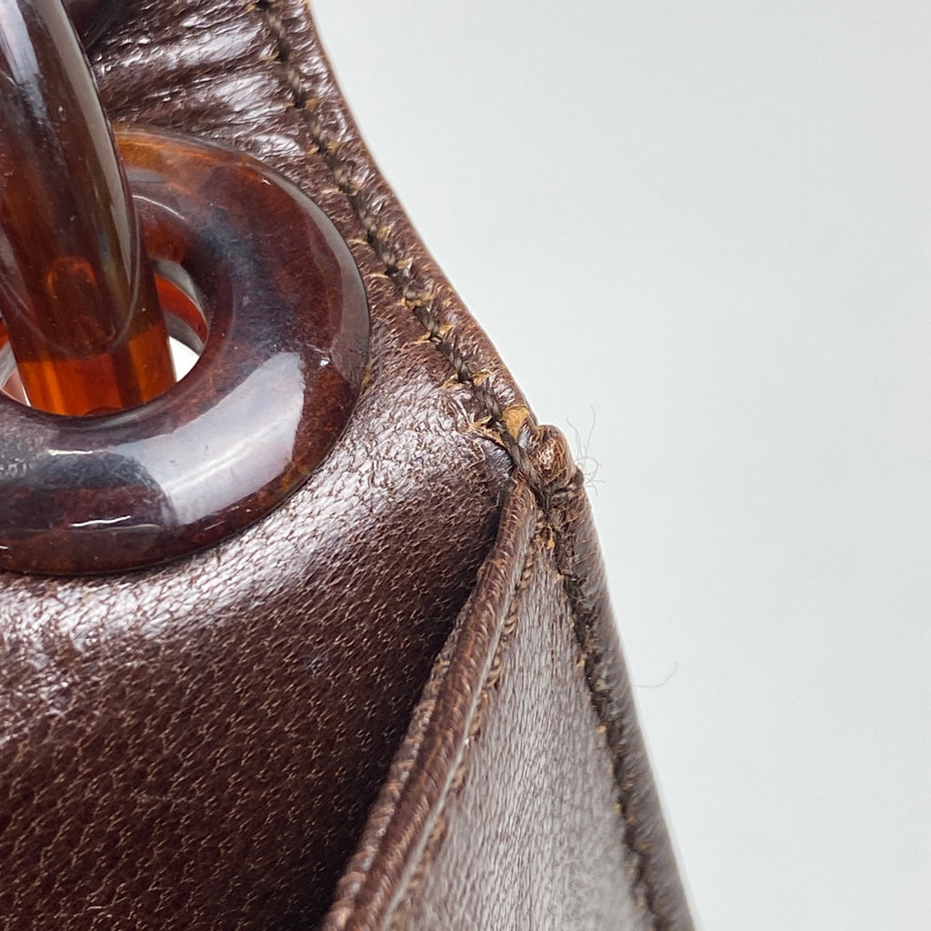 プラダ ロゴ プラチェーン ショルダーバッグ ワンショルダー ショルダーバッグ レザー ブラウン レディース 【中古】brbag