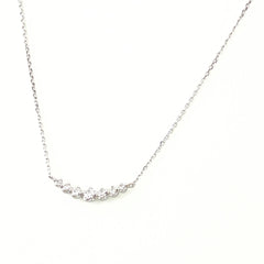 ヨンドシー メレダイヤ デザインネックレス WG ホワイトゴールド ペンダント ネックレス K18 WG ダイヤモンド レディース 【中古】brjwl