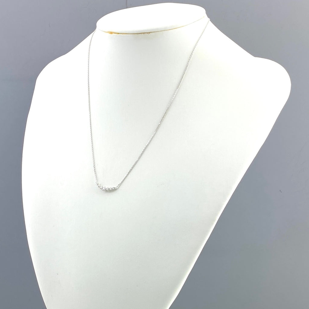 ヨンドシー メレダイヤ デザインネックレス WG ホワイトゴールド ペンダント ネックレス K18 WG ダイヤモンド レディース 【中古】brjwl